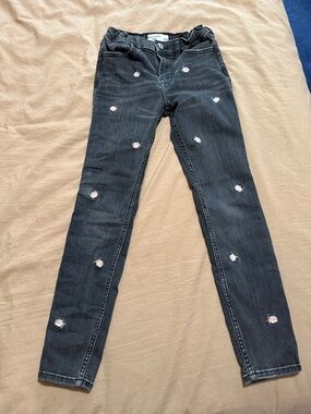 abercrombie kids Black Skinny Jeans with Pink Spot Accents